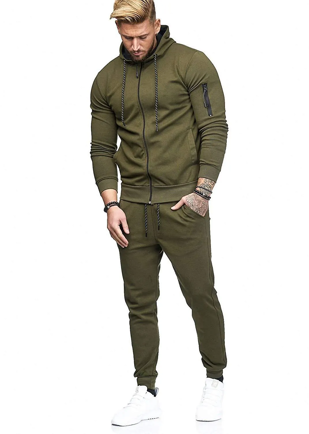 Men's 2 Pieces Tracksuits Running Outfits Suit