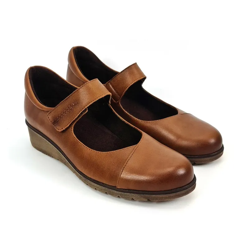 Merceditas Mujer Piel Velcro Plantilla Extraíble 70805 Cuero, de Tupié