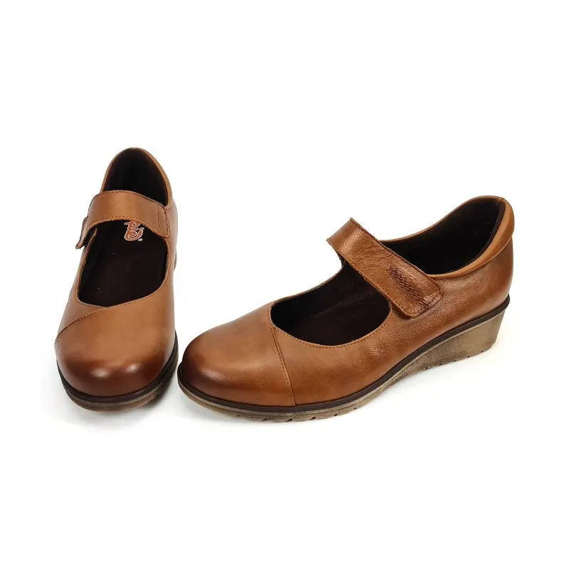 Merceditas Mujer Piel Velcro Plantilla Extraíble 70805 Cuero, de Tupié