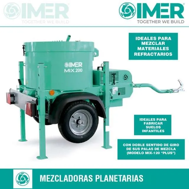 MEZCLADORA PLANETARIA MONOFáSICA IMER MIX200
