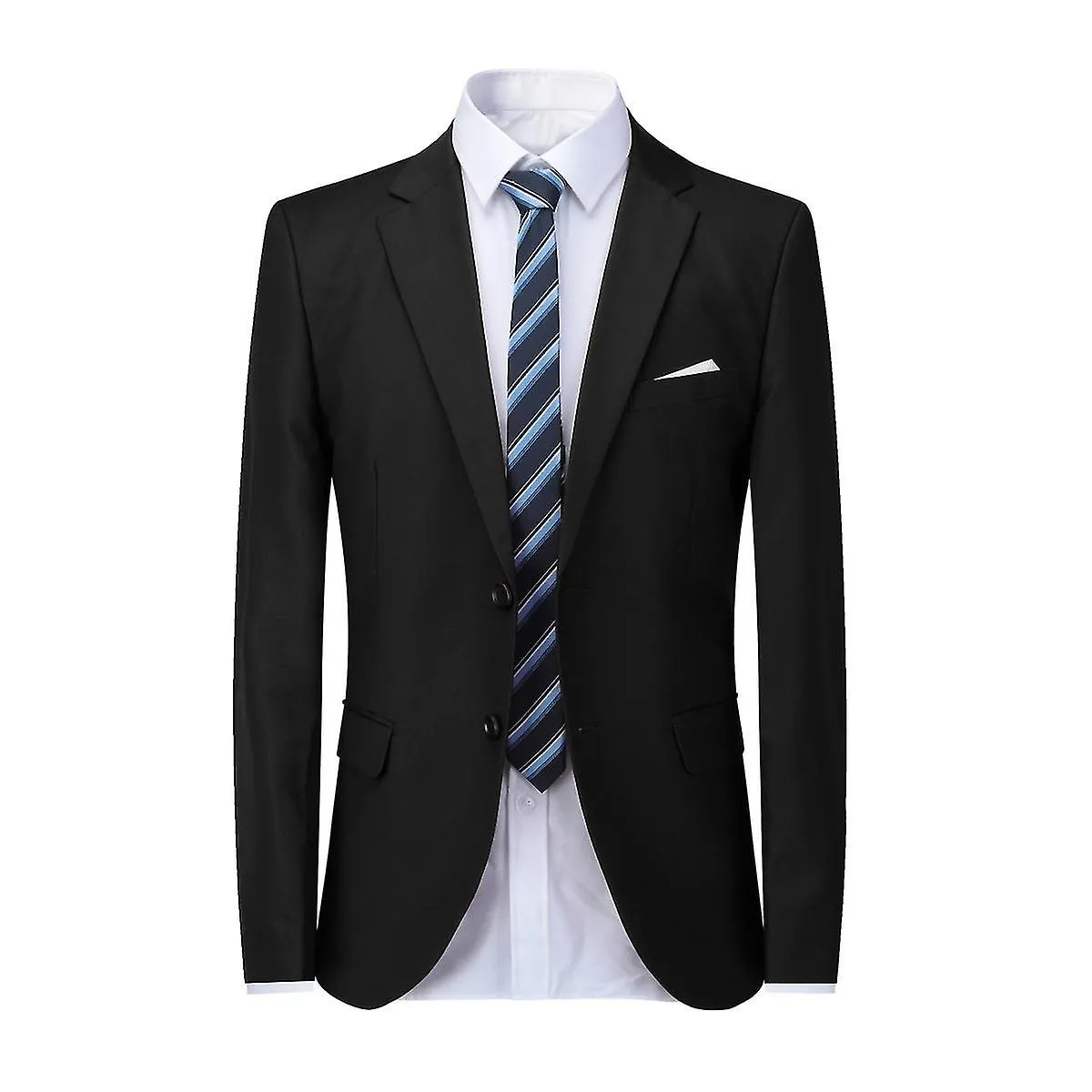 Mike Chaqueta de traje de dos botones de color sólido de color sólido para hombre