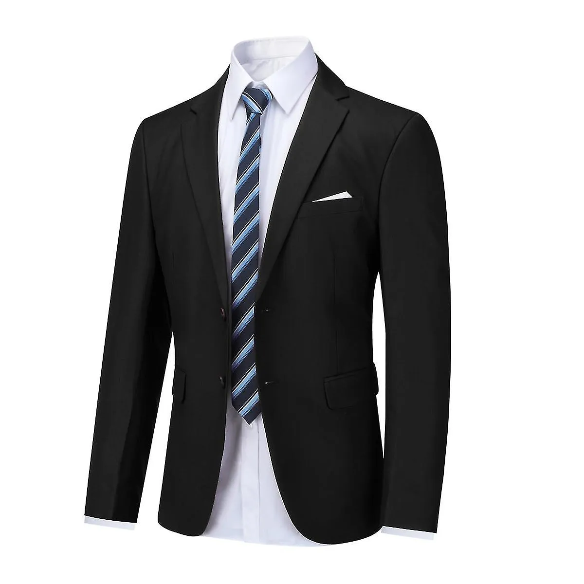 Mike Chaqueta de traje de dos botones de color sólido de color sólido para hombre