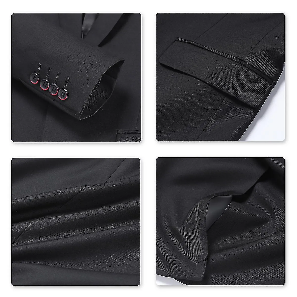 Mike Chaqueta de traje de dos botones de color sólido de color sólido para hombre
