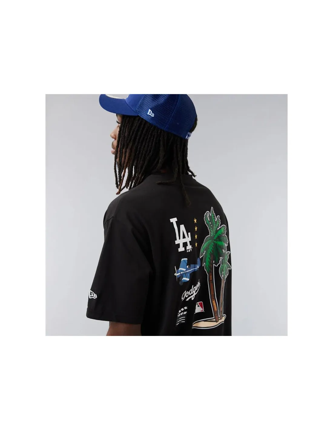 MLB CITY OVRSZD TEE LOSDOD  BLKWHI