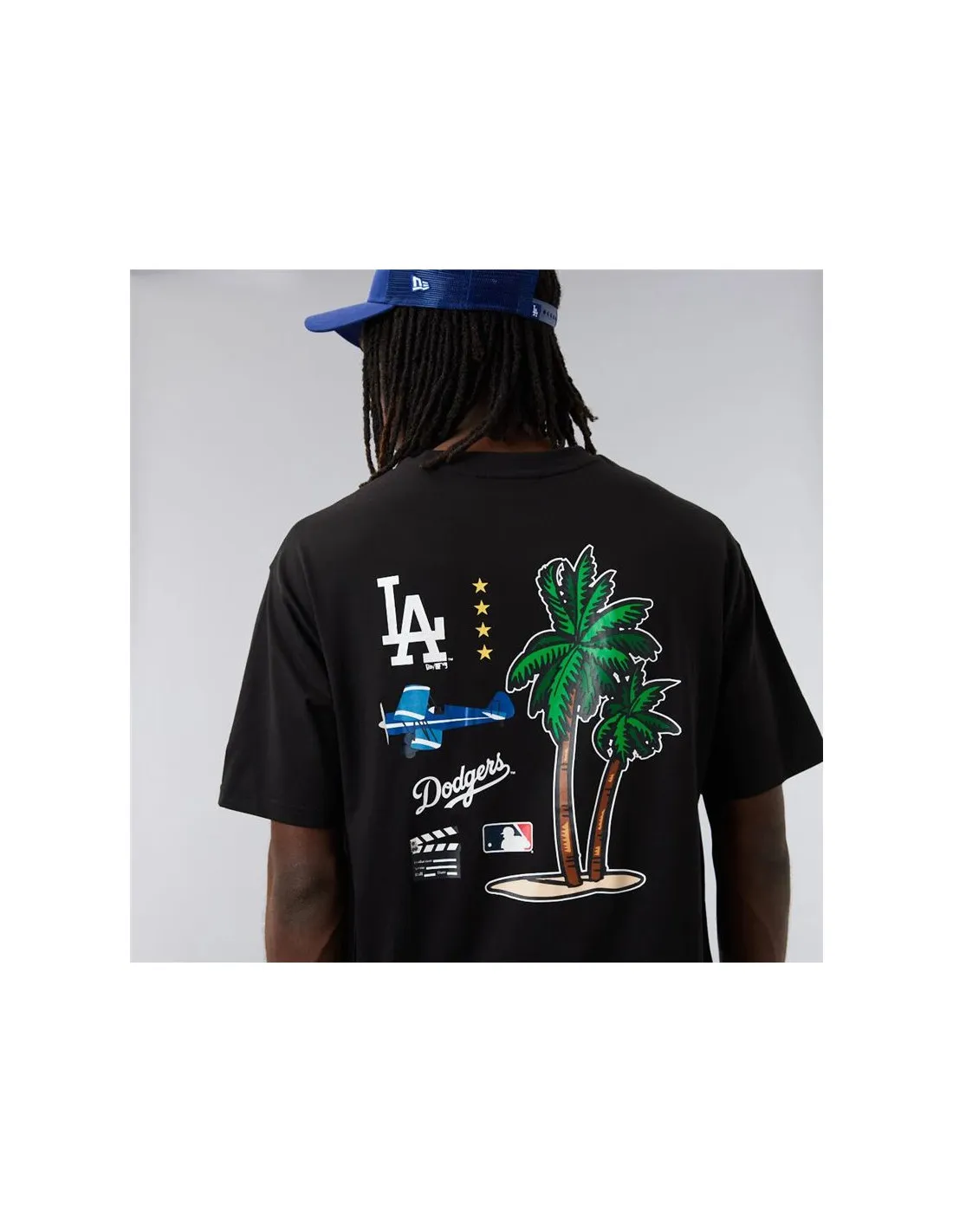 MLB CITY OVRSZD TEE LOSDOD  BLKWHI