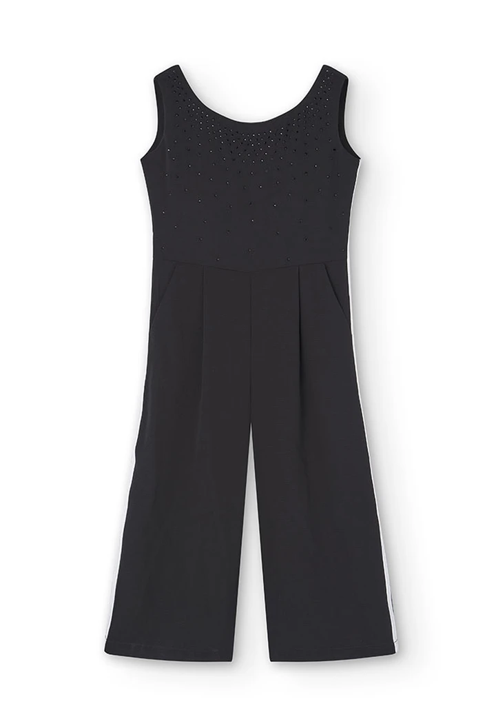 Mono crepe de niña en negro