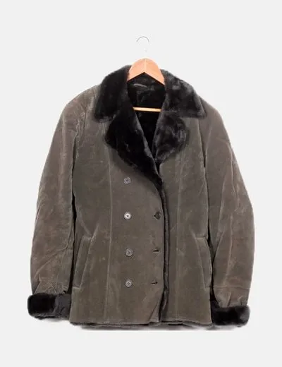 NoName Abrigo beige efecto ante