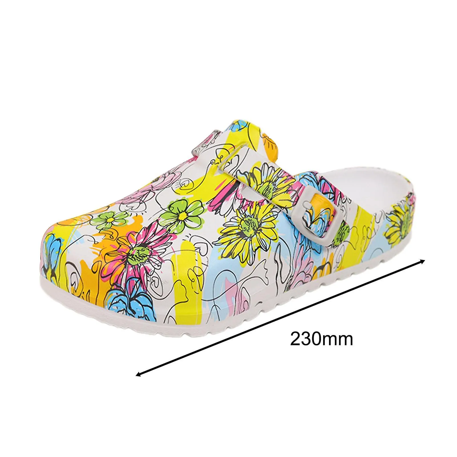 Nursing Shoes Cartoon Printed Anti Slip Nurse Clogs for Kitchen Indoor Beach 36