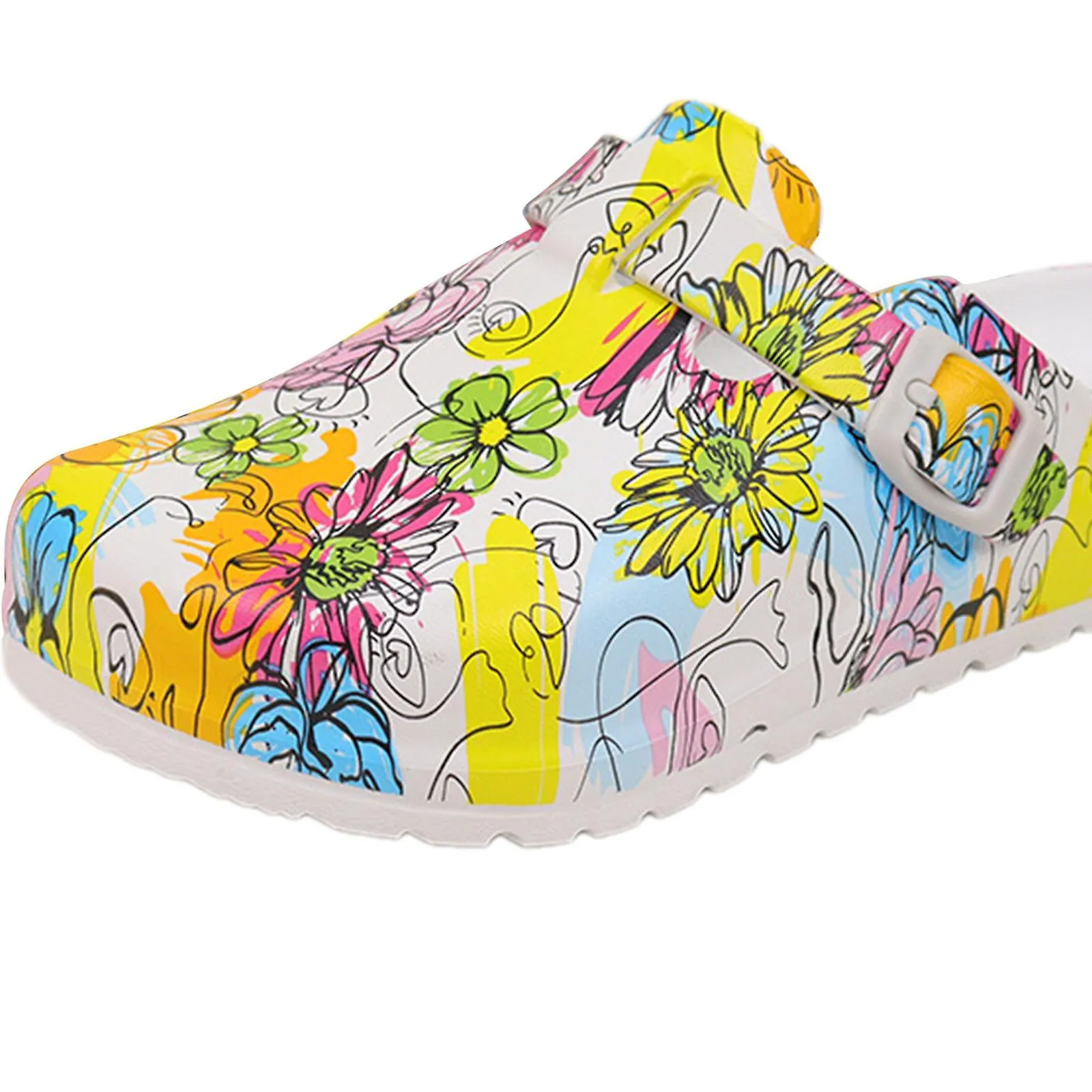 Nursing Shoes Cartoon Printed Anti Slip Nurse Clogs for Kitchen Indoor Beach 36
