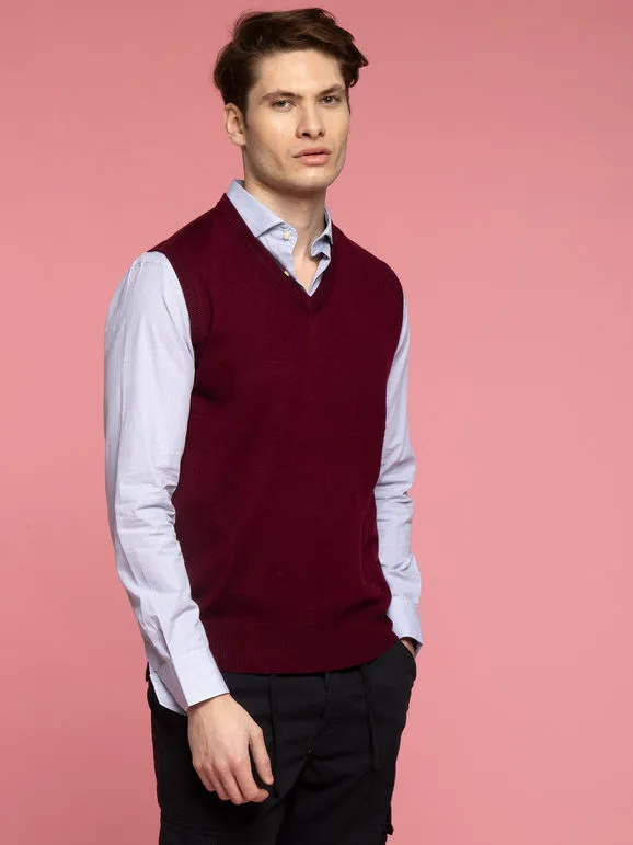 Occhi&Belli Chaleco de punto de mezcla de cachemira para hombre