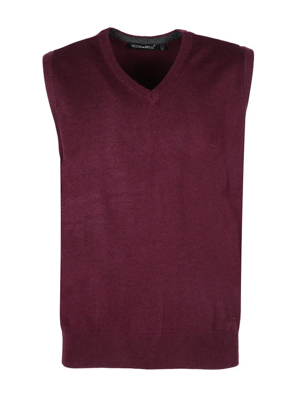 Occhi&Belli Chaleco de punto de mezcla de cachemira para hombre