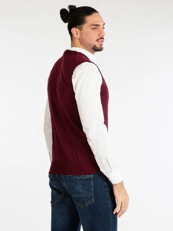 Occhi&Belli Chaleco de punto de mezcla de cachemira para hombre