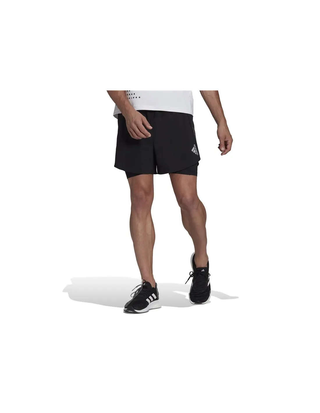 PANTALONES CORTOS DE RUNNING ADIDAS TWOINONE M BLACK