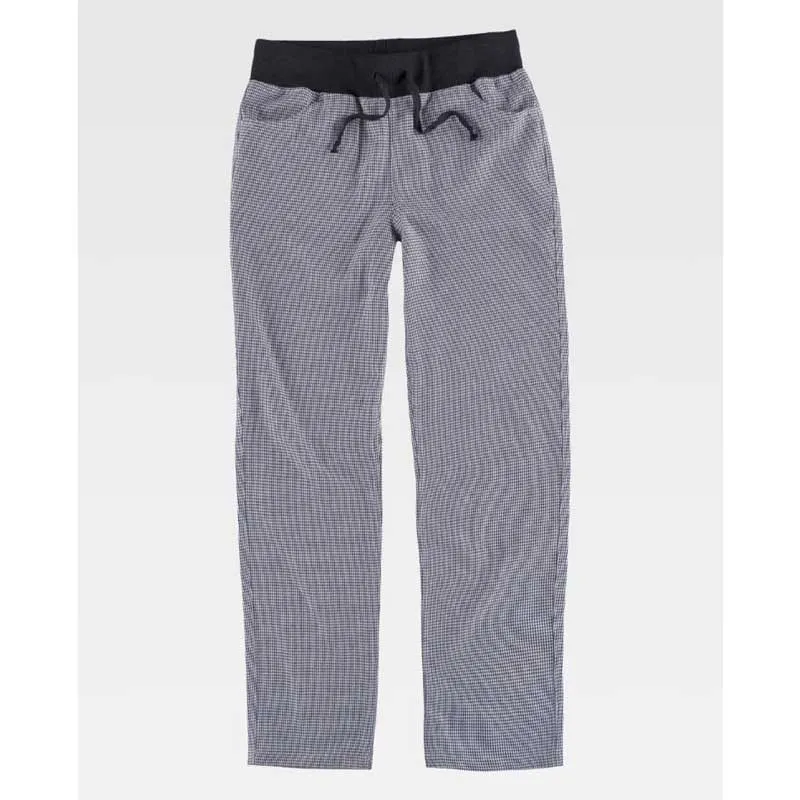 PANTALóN COCINA PATA DE GALLO CINTURA DE GOMA  WORKTEAM