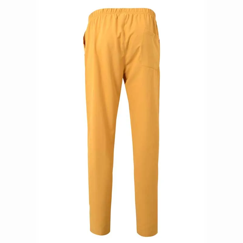 PANTALóN LABORAL DE MICROFIBRA MOSTAZA CON GOMA Y CINTAS  VELILLA
