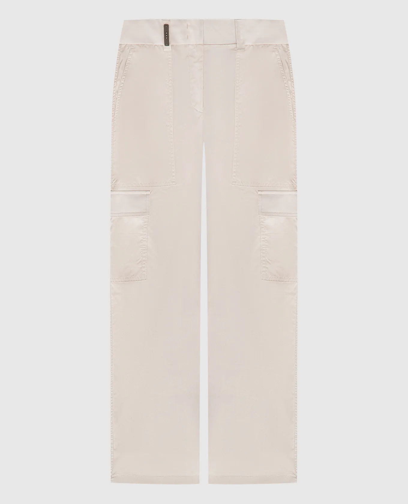 Peserico Beige cargo pants with a branded patch
