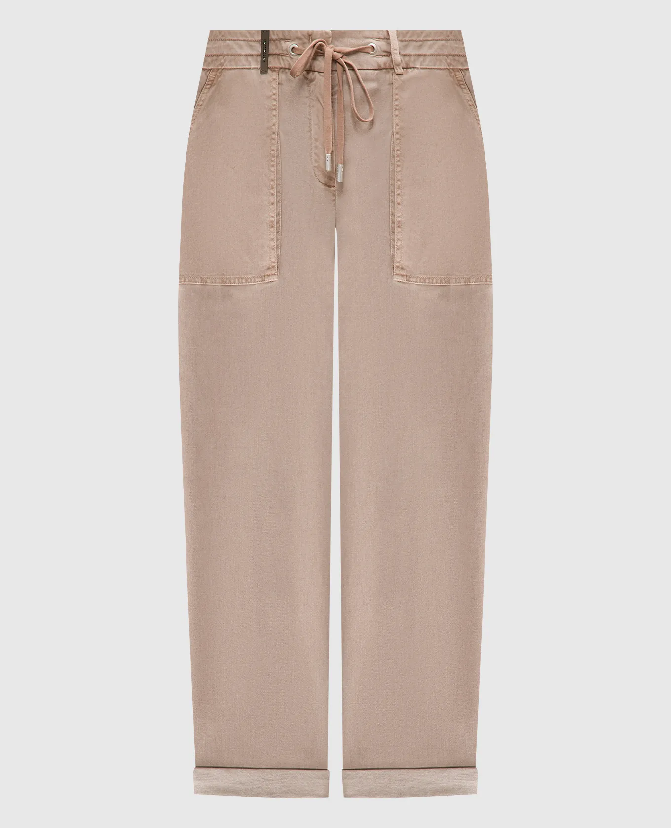 Peserico Beige pants with a brand patch