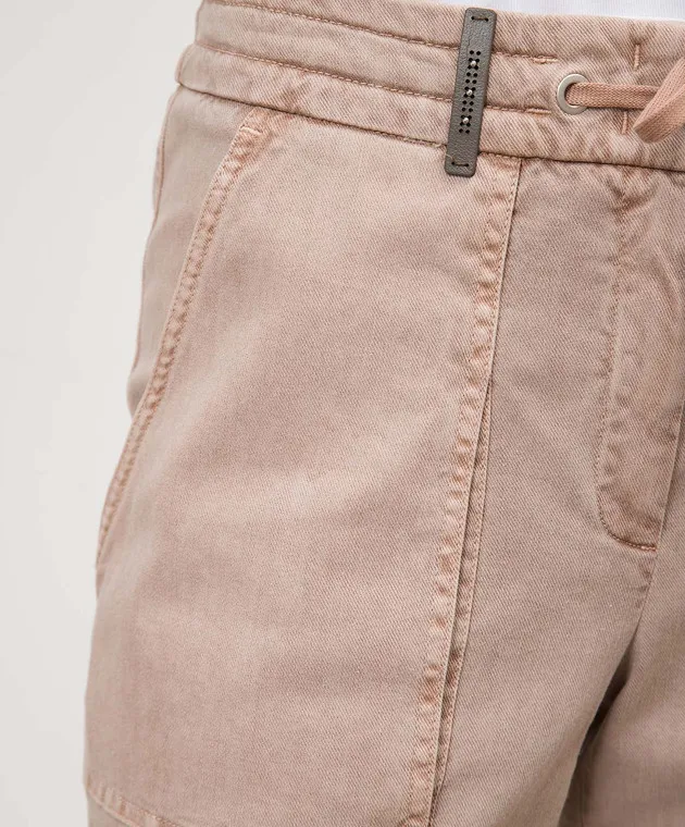 Peserico Beige pants with a brand patch