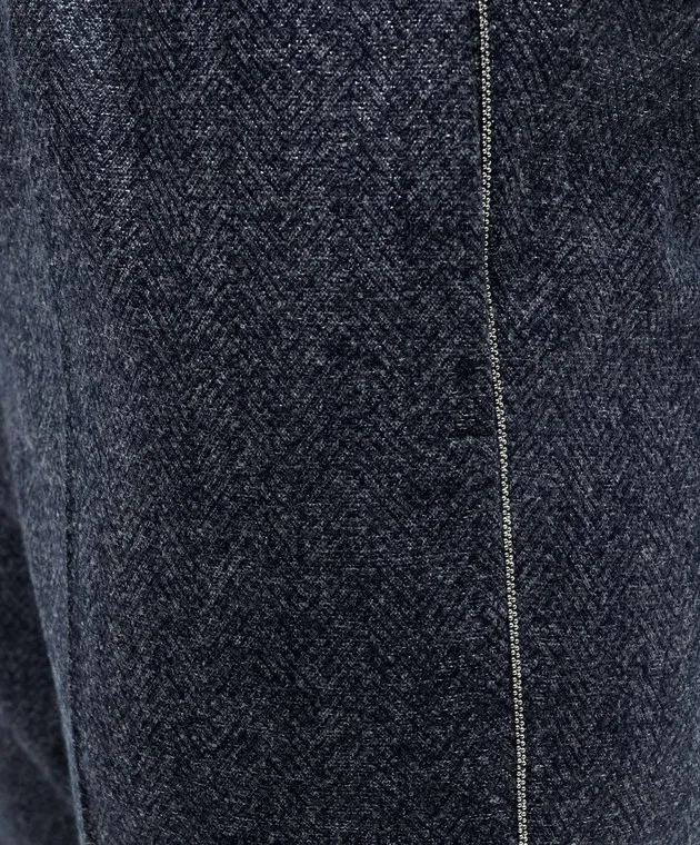 Peserico Blue pants with wool with monil chain with lurex
