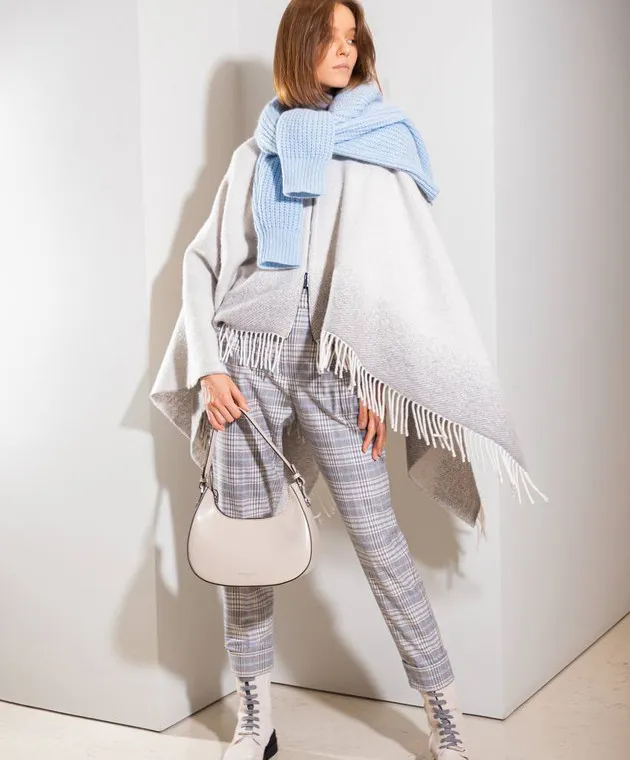 Peserico Gray checkered wool pants