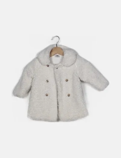 Petit Bateau Abrigo blanco borreguito