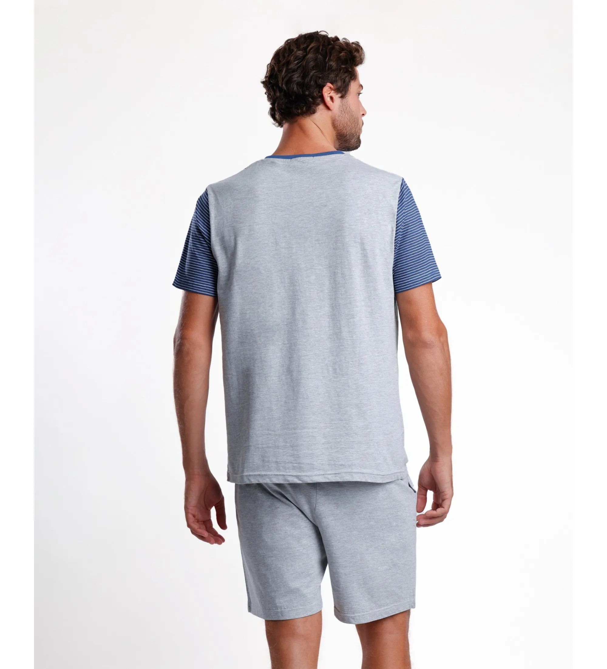 Pijama Manga Corta Grey Stay gris