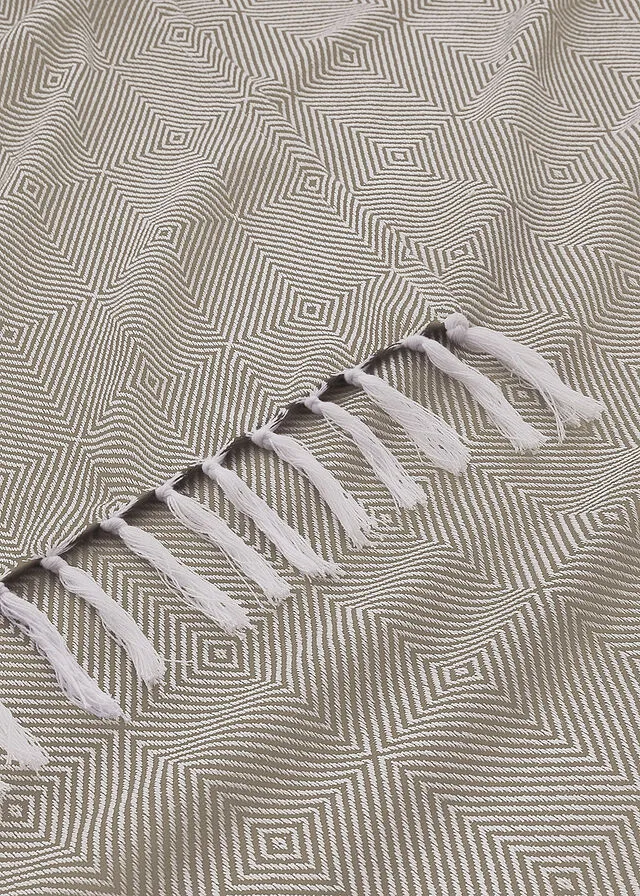 Plaid con flecos Crema