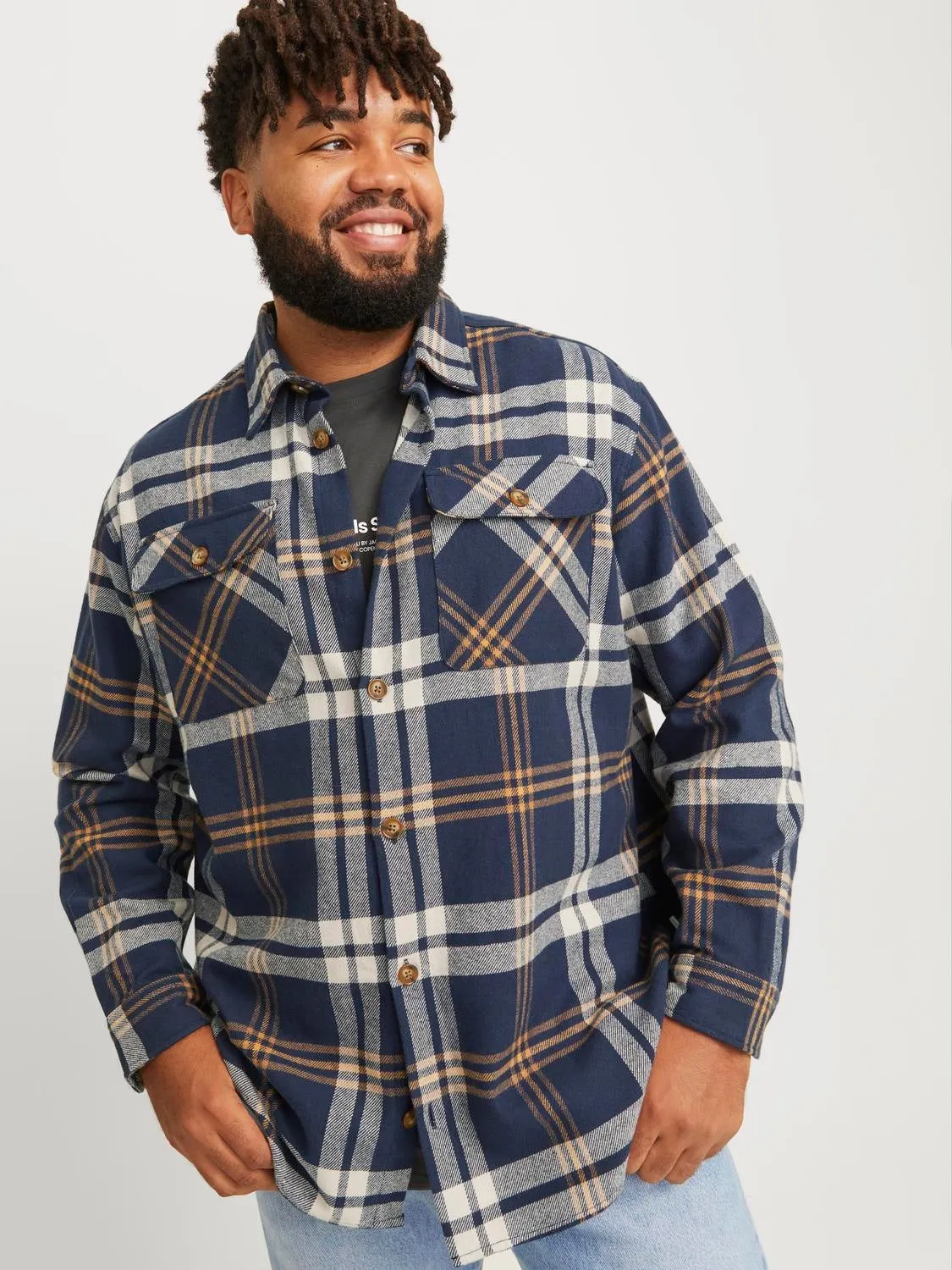 Plus Sobrecamisa Corte comfort | Azul oscuro | Jack & Jones®
