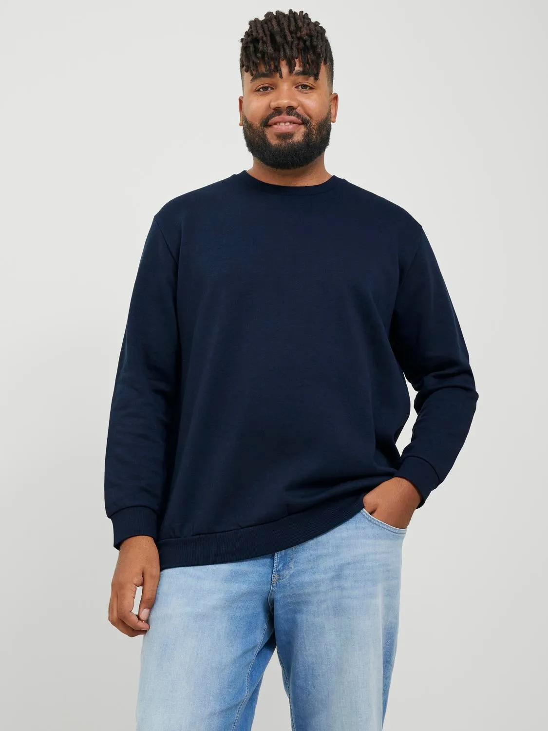 Plus Sudadera Liso | Azul oscuro | Jack & Jones®