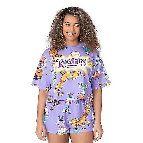 RUGRATS WOMENS/LADIES ALLOVER PRINT SHORT PYJAMA SET