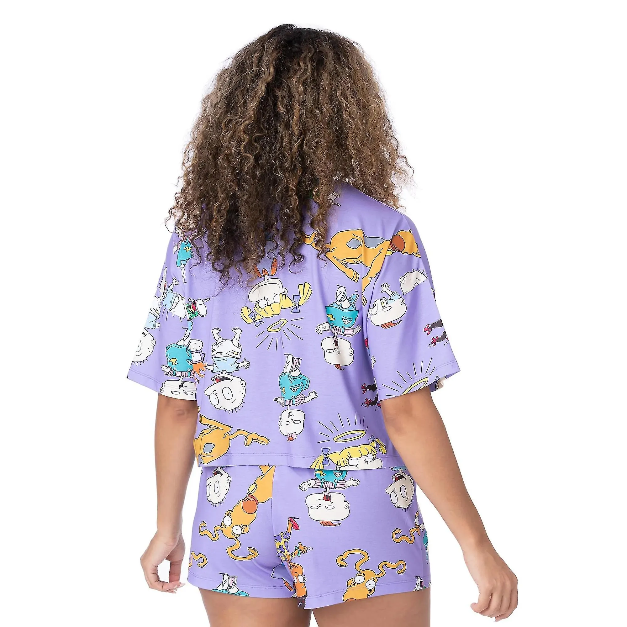 RUGRATS WOMENS/LADIES ALLOVER PRINT SHORT PYJAMA SET