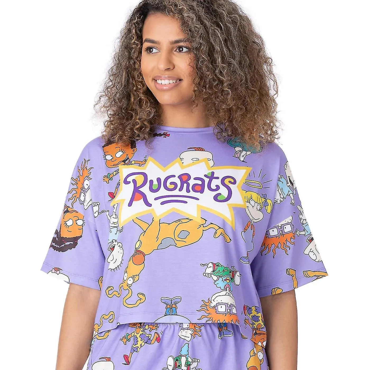 RUGRATS WOMENS/LADIES ALLOVER PRINT SHORT PYJAMA SET