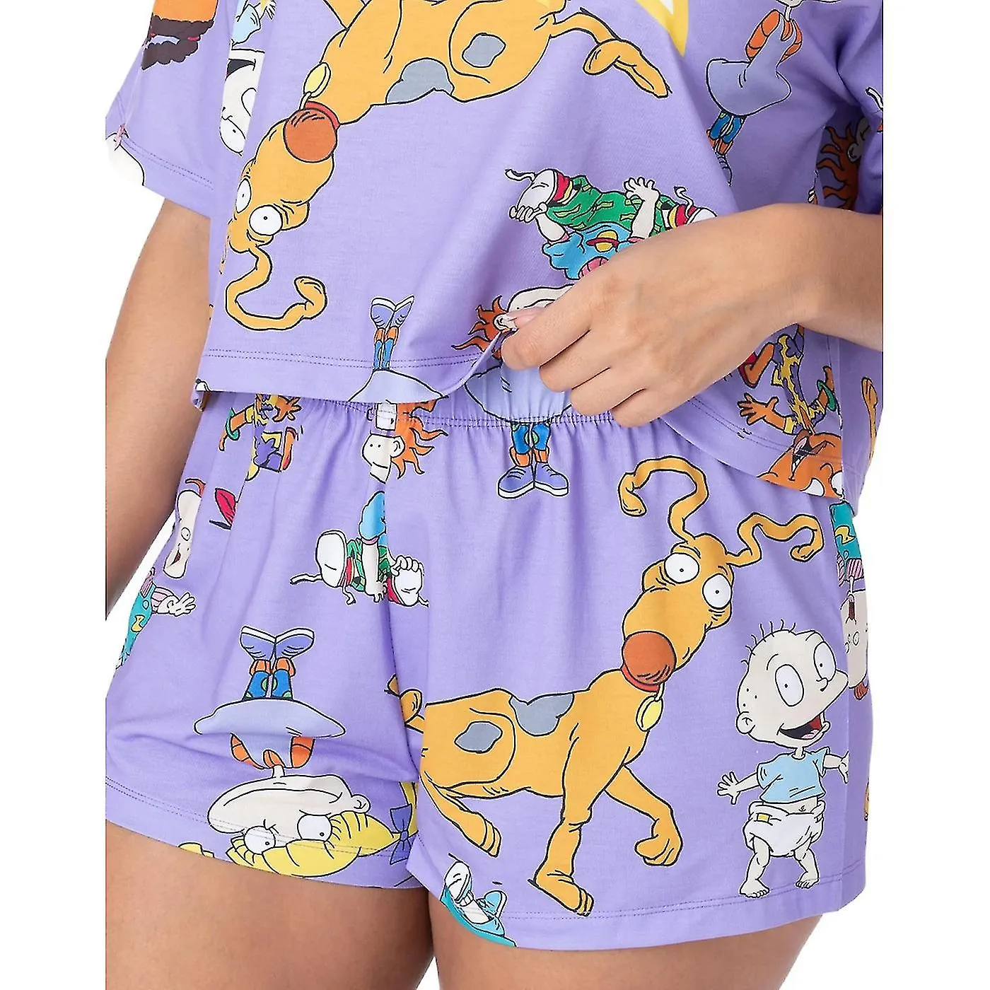RUGRATS WOMENS/LADIES ALLOVER PRINT SHORT PYJAMA SET