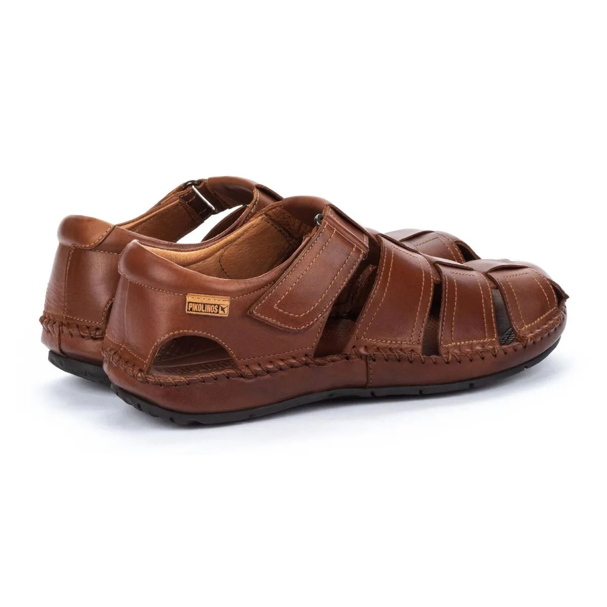 Sandalia de hombre Tarifa Pikolinos semicerrada cuero y negro Pk5433