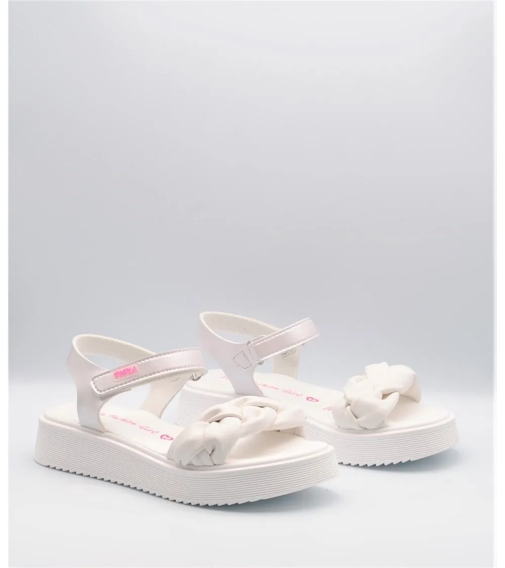 SANDALIA NIÑA PABLOSKY PLATAFORMA TRENZADO BLANCA