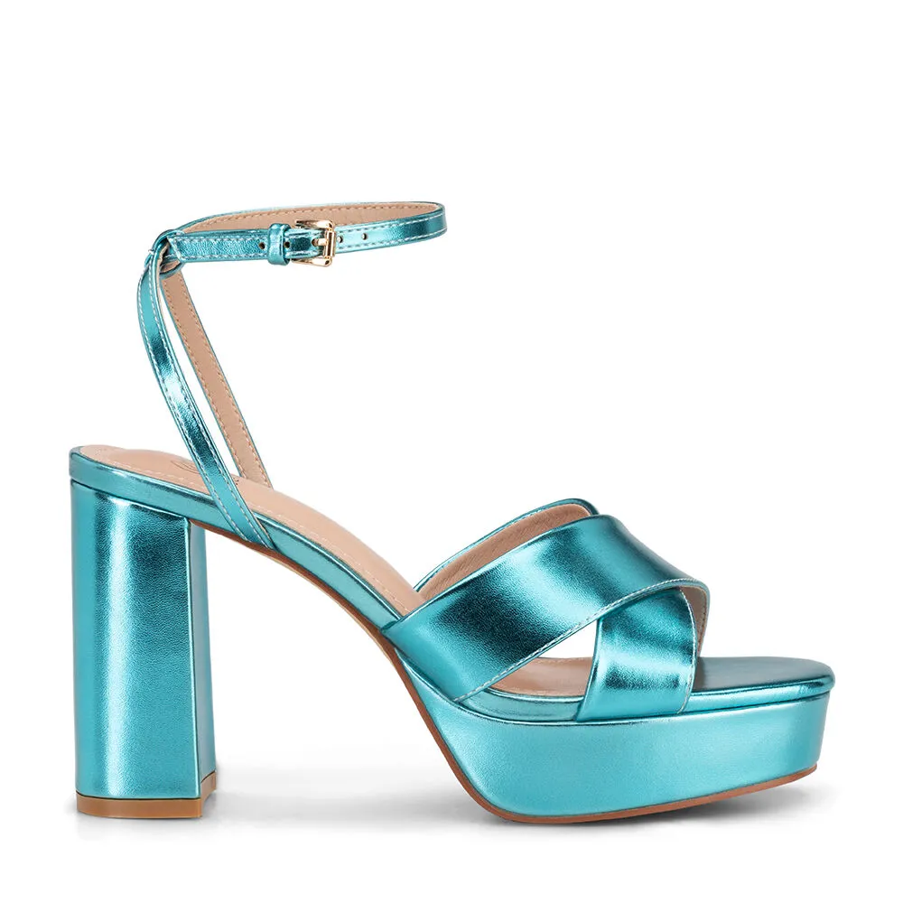 Sandalia Plataforma Azul Fiesta Yj26 Weide