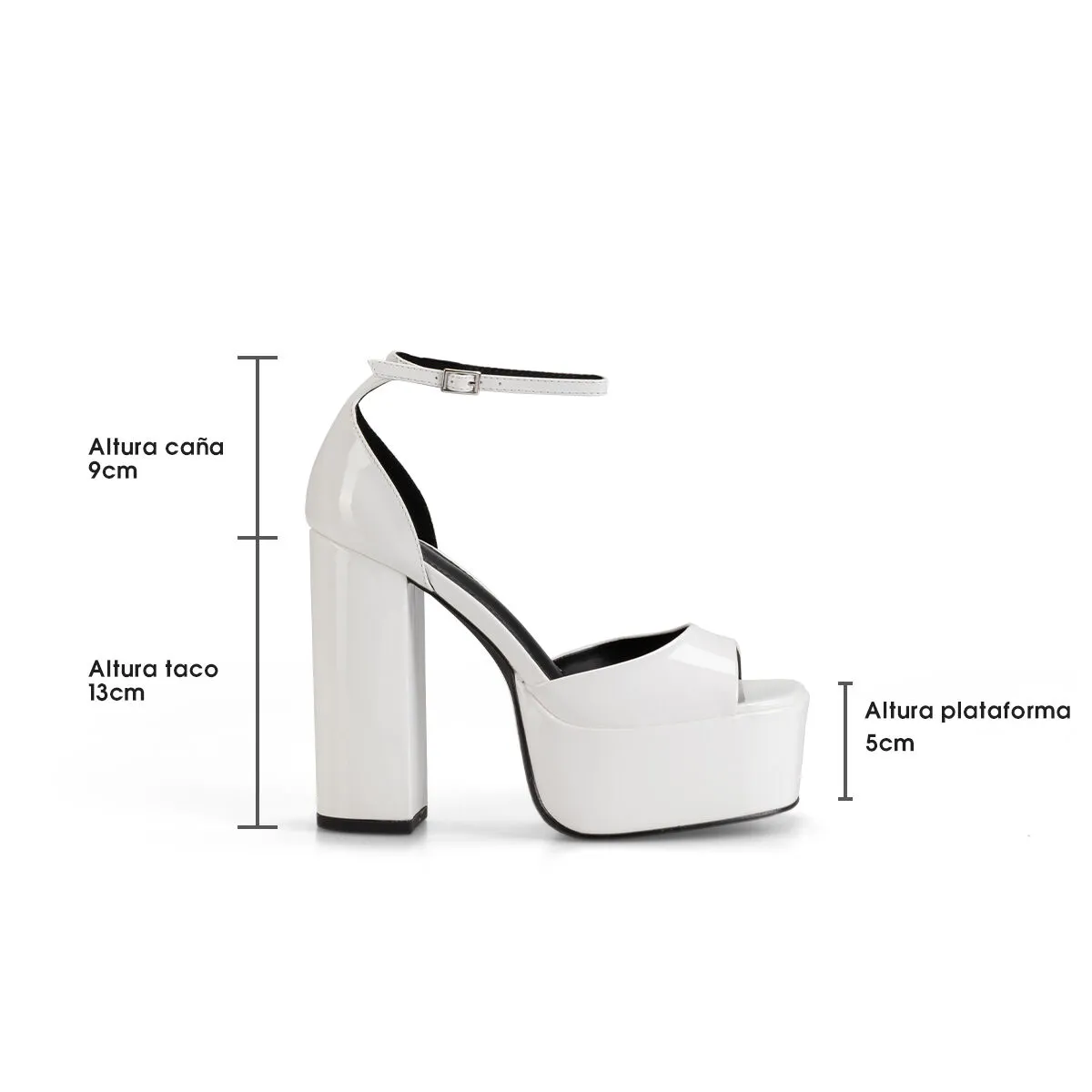 Sandalia Plataforma Blanco Casual Ghe18 Weide