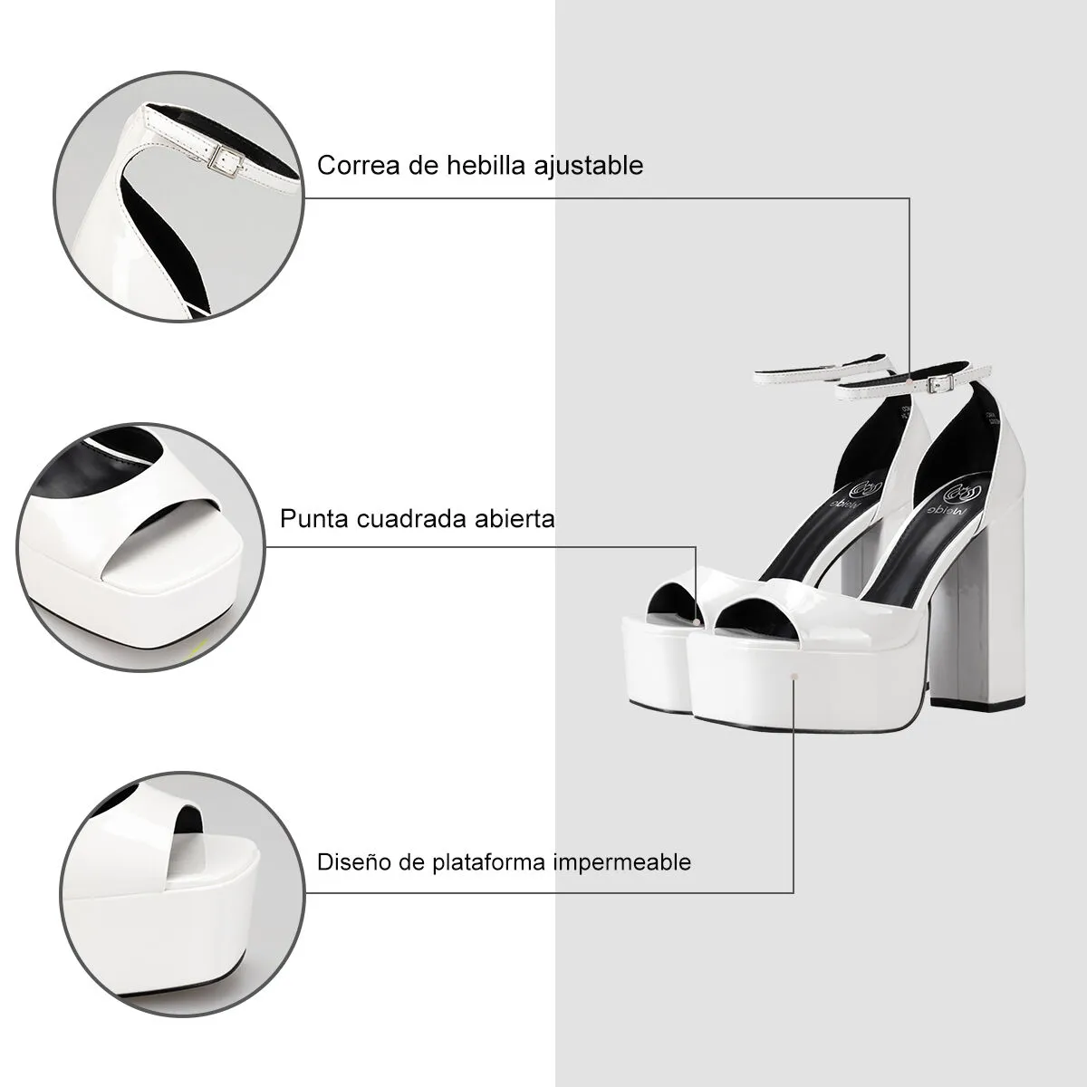 Sandalia Plataforma Blanco Casual Ghe18 Weide