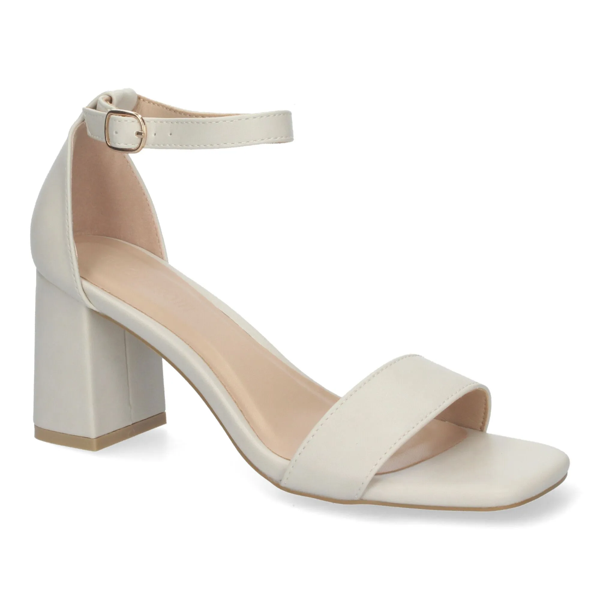 SANDALIAS DE TACóN MEDIO PARA FIESTA MUJER COLOR BLANCO B3051