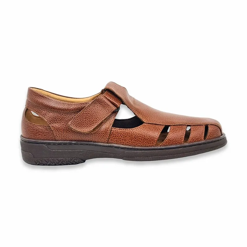 Sandalias Para Diabeticos Hombre Piel Grabada Suela Antideslizante Y Plantilla Extraible SANDAL Cuero, de Primocx