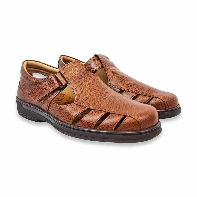Sandalias Para Diabeticos Hombre Piel Grabada Suela Antideslizante Y Plantilla Extraible SANDAL Cuero, de Primocx