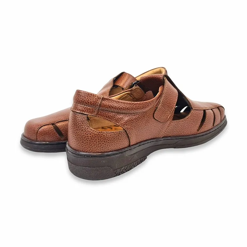 Sandalias Para Diabeticos Hombre Piel Grabada Suela Antideslizante Y Plantilla Extraible SANDAL Cuero, de Primocx