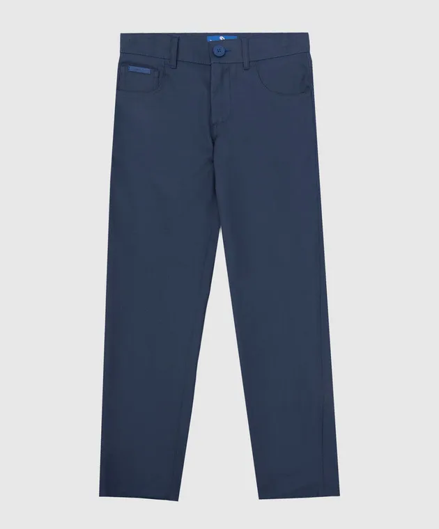 Stefano Ricci Baby blue pants with monogram embroidery