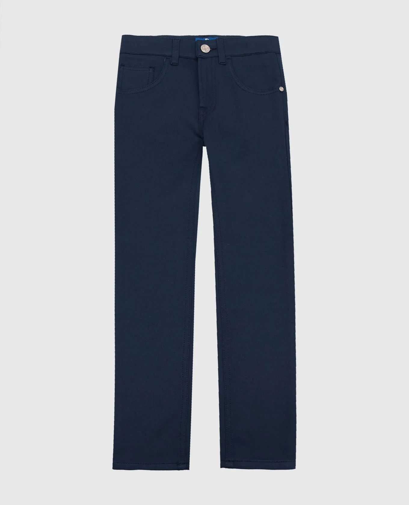 Stefano Ricci Children's blue pants with a logo patch