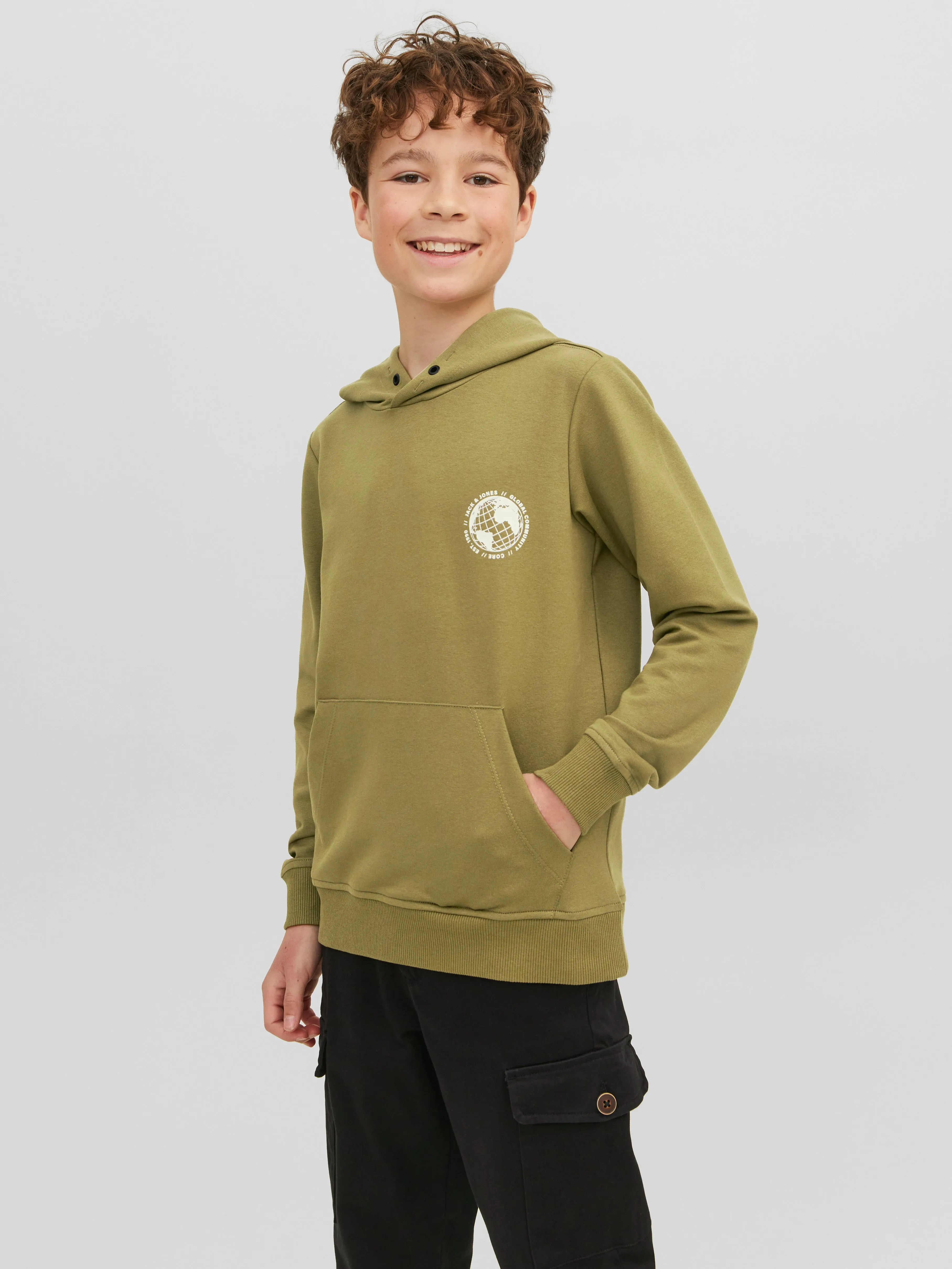Sudadera con capucha Estampado Junior | Verde intermedio | Jack & Jones®