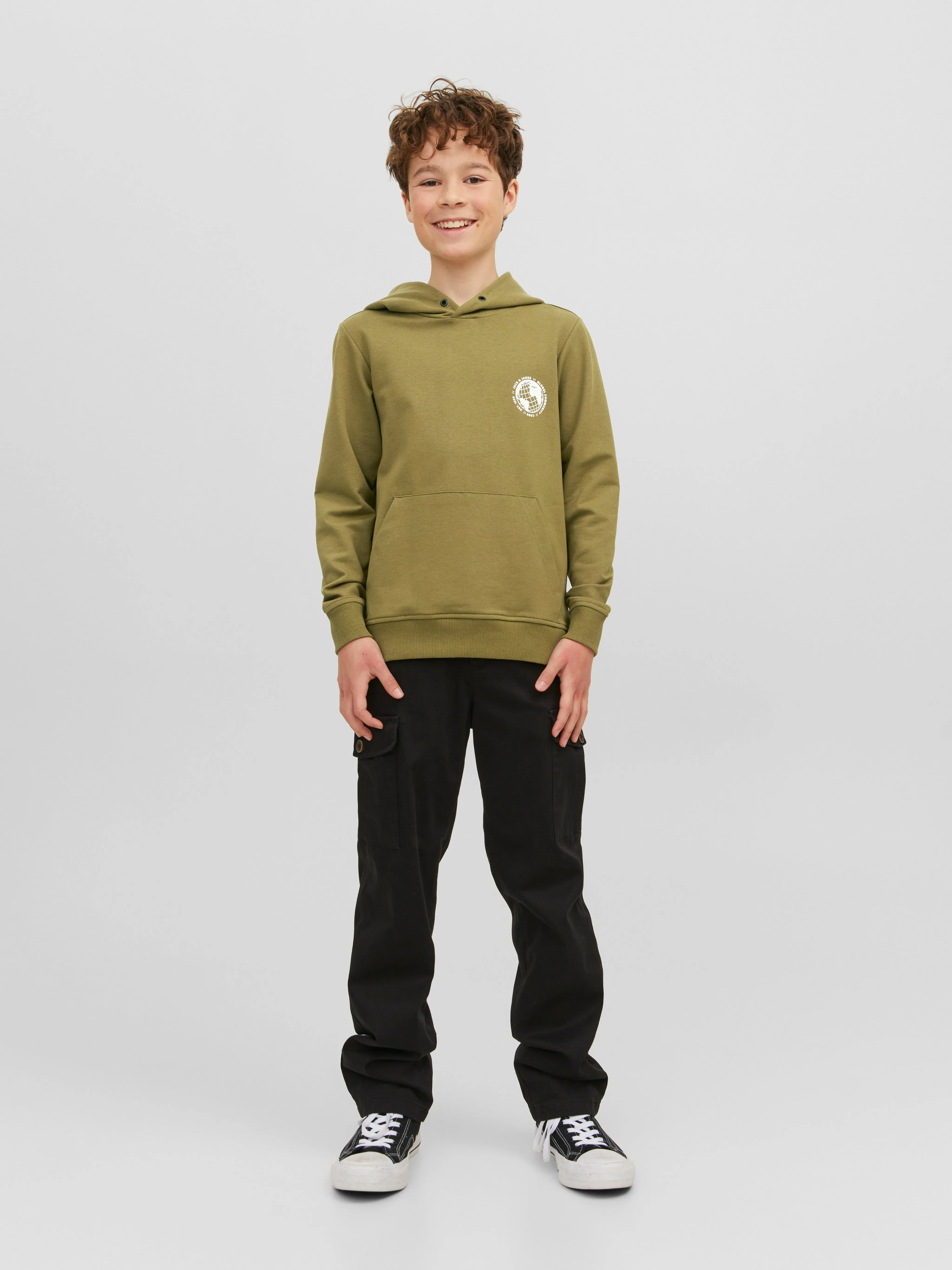 Sudadera con capucha Estampado Junior | Verde intermedio | Jack & Jones®
