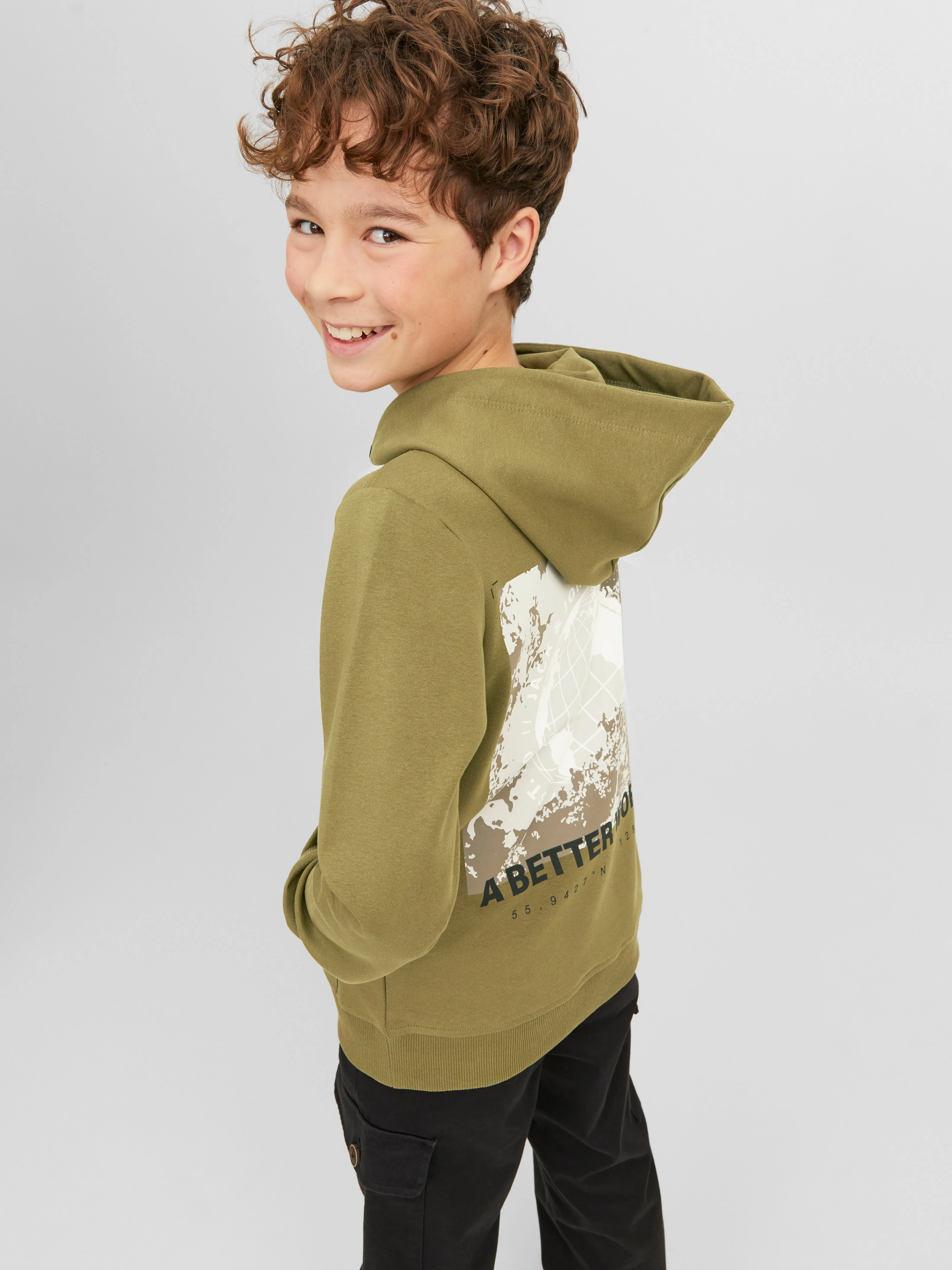 Sudadera con capucha Estampado Junior | Verde intermedio | Jack & Jones®