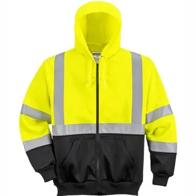 Sudadera de alta visibilidad bicolor, con capucha y cremallera f 