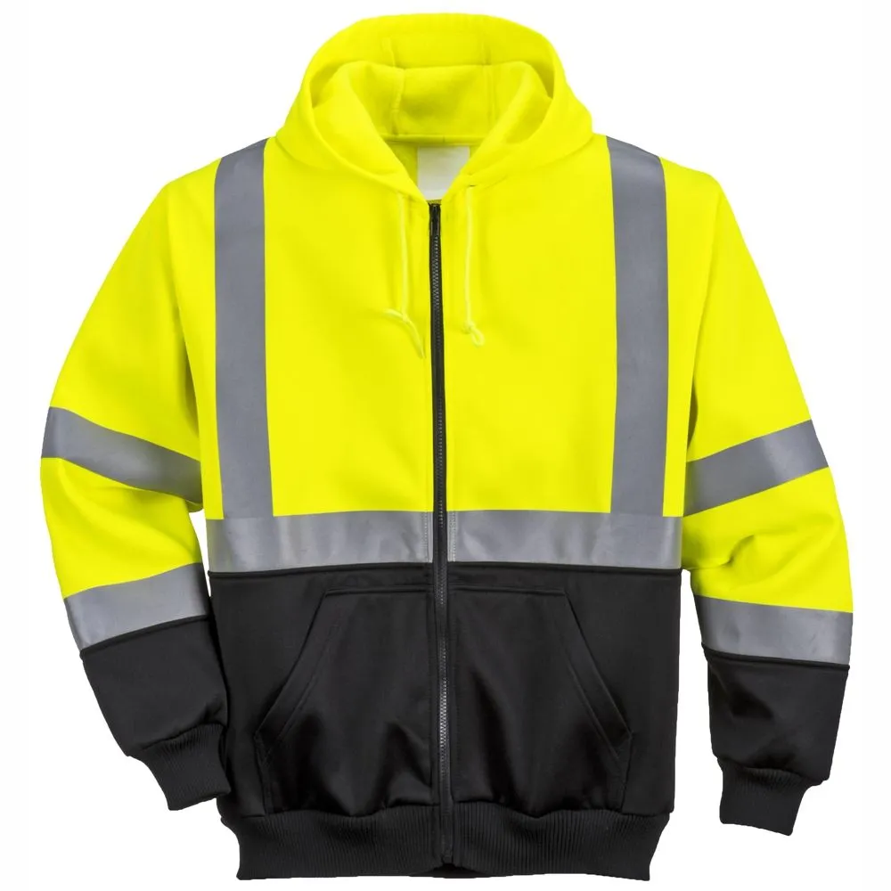 Sudadera de alta visibilidad bicolor, con capucha y cremallera f 