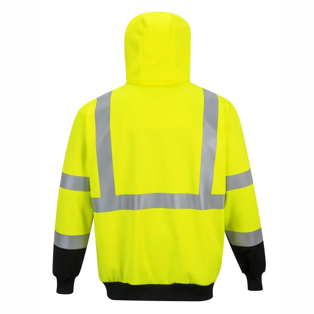 Sudadera de alta visibilidad bicolor, con capucha y cremallera f 